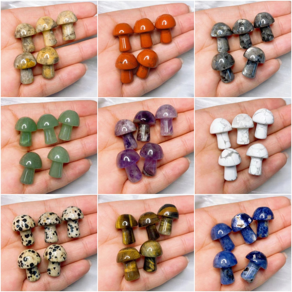 Aquaponics Fish Tank - Natural Crystal Mini Mushroom Gem Stone