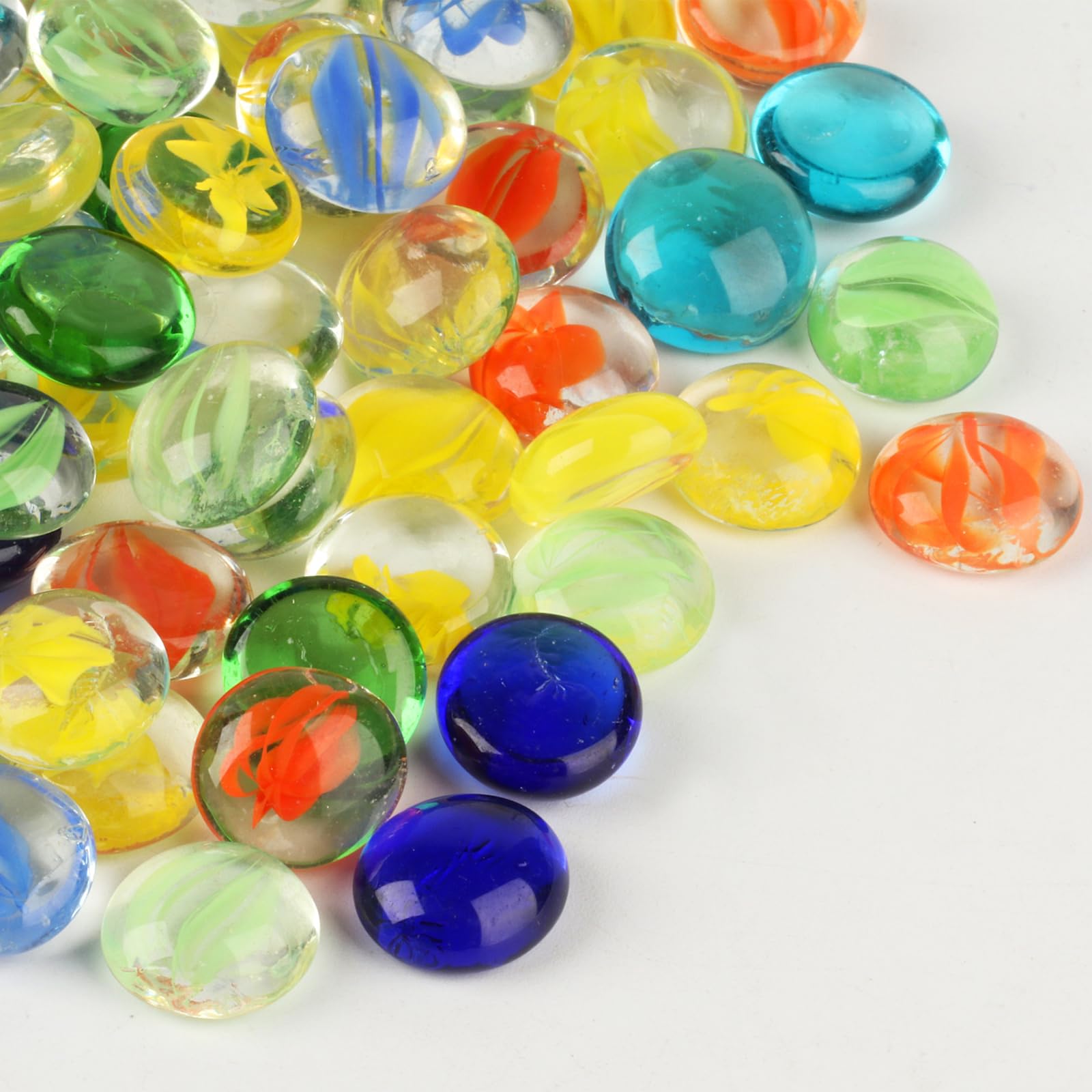Aquaponics Fish Tank - 880g (200pcs) Colored Glass Pebbles -