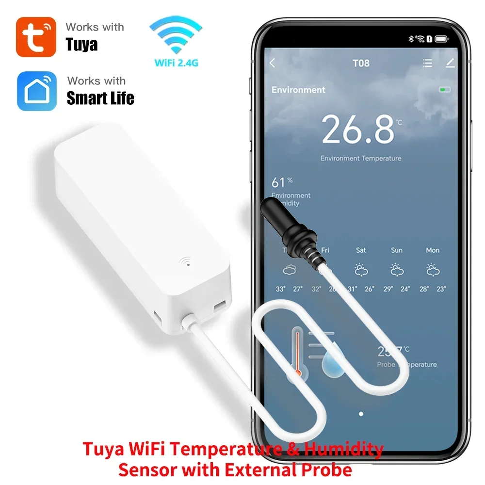Aquaponics Fish Tank - Tuya WiFi Temperature Humidity Sensor With