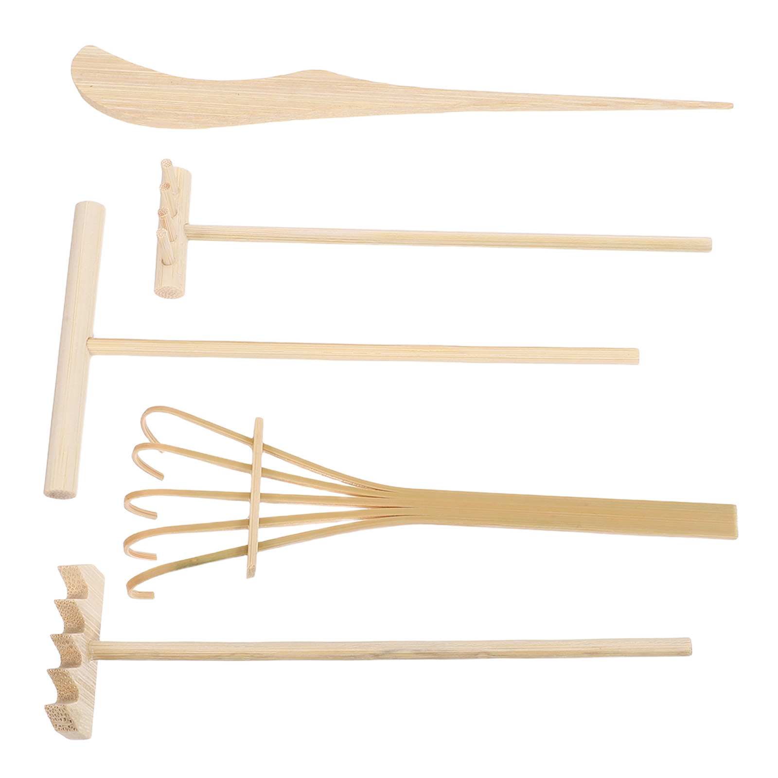 5Pcs Miniature Bamboo Zen Gard - огляд і ціна Gardening Tools Rake