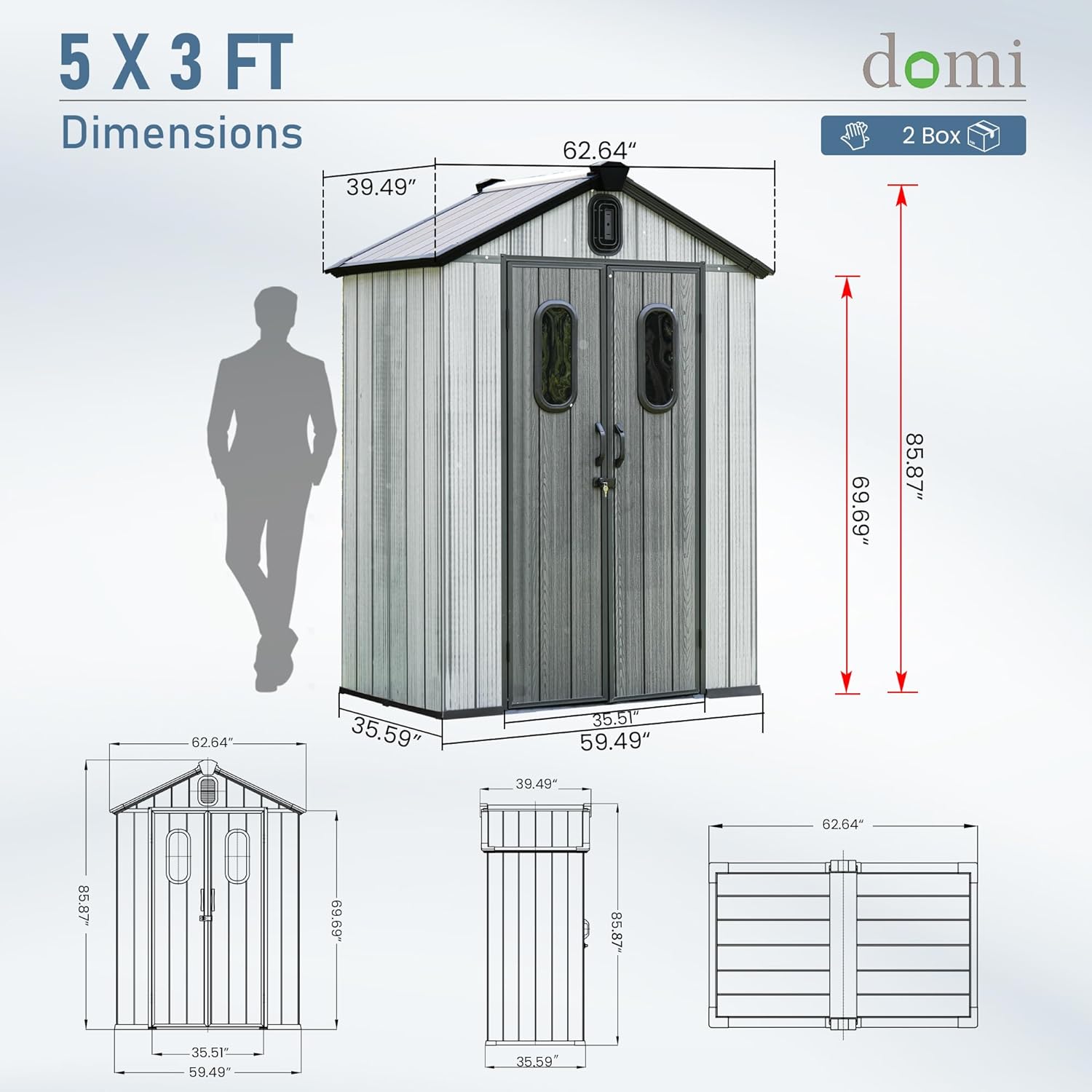 5x3 FT Resin Storage Shed All  - огляд і ціна Gardening Tools Of