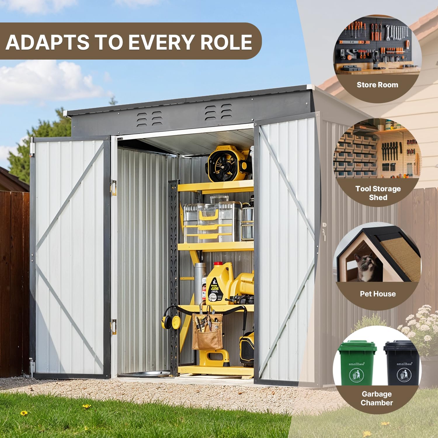 6x4ft Metal Outdoor Storage Sh - огляд і ціна Gardening Tools Of