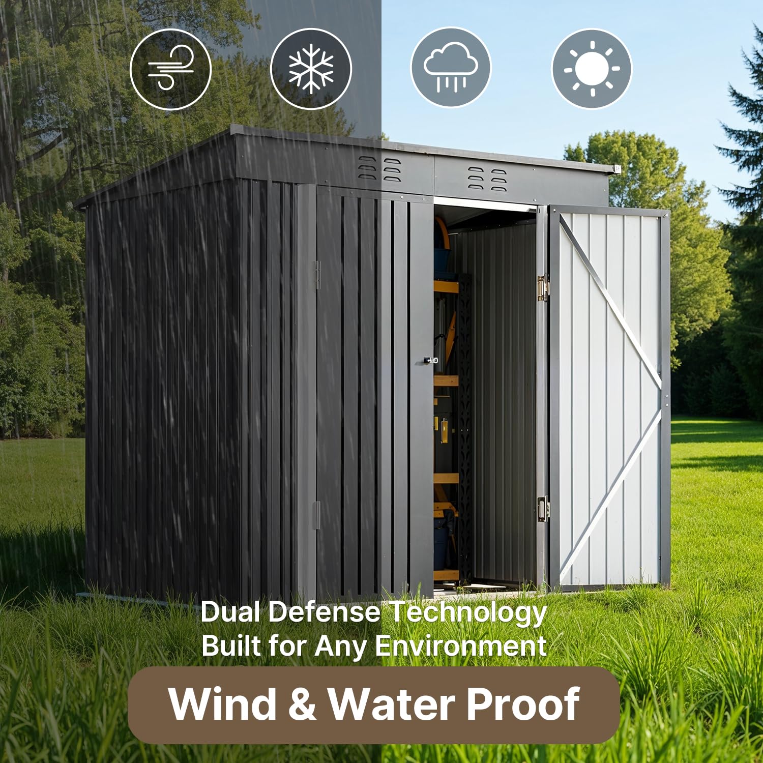 6x4ft Metal Outdoor Storage Sh - огляд і ціна Gardening Tools Of