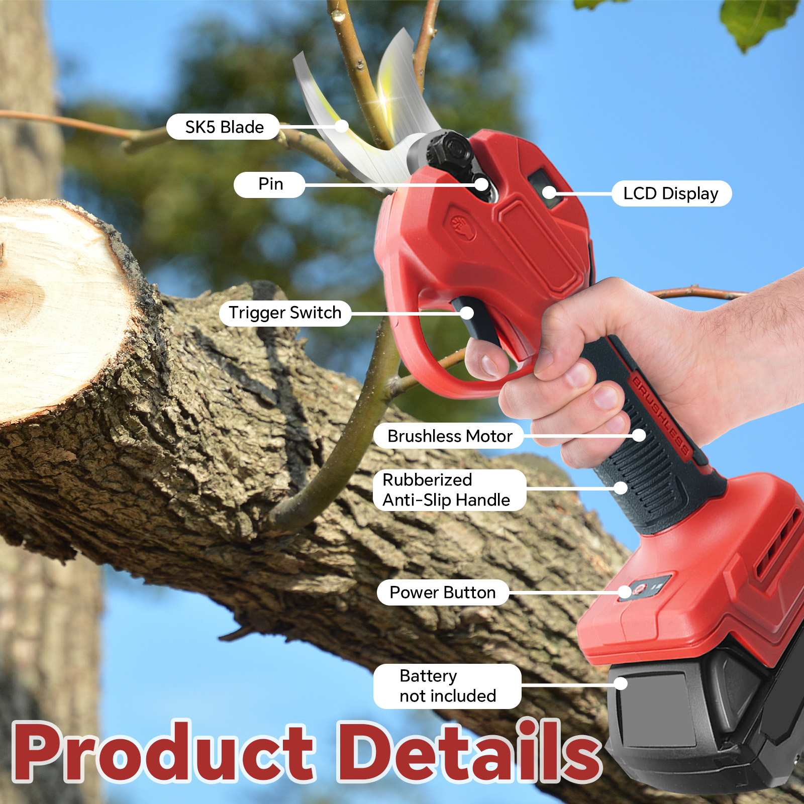 30mm Brushless Electric Prunin - огляд і ціна Gardening Tools Usa