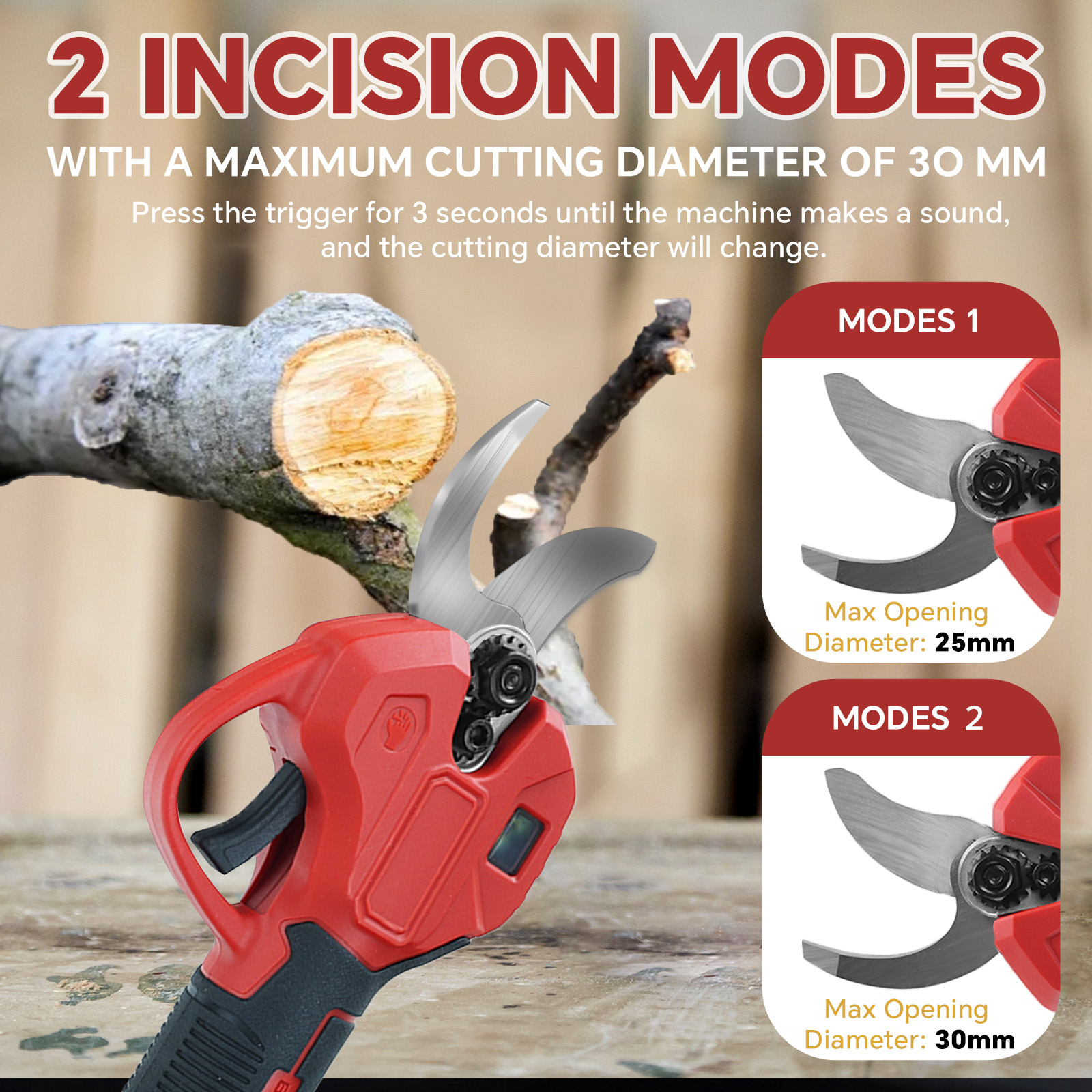 30mm Brushless Electric Prunin - огляд і ціна Gardening Tools Usa