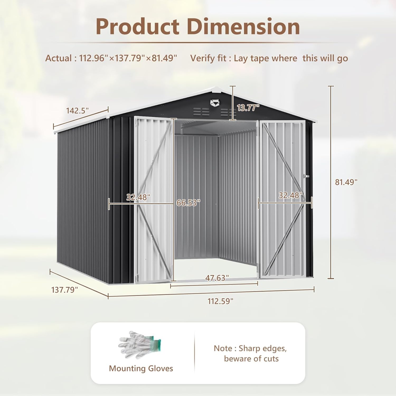 10x12 FT Metal Outdoor Storage - огляд і ціна Gardening Tools Of