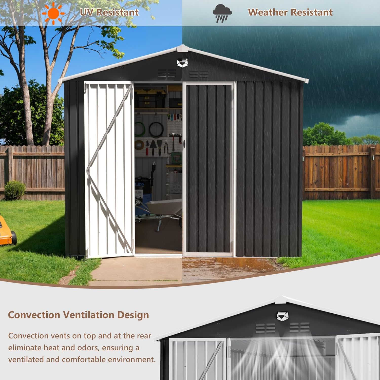 10x12 FT Metal Outdoor Storage - огляд і ціна Gardening Tools Of