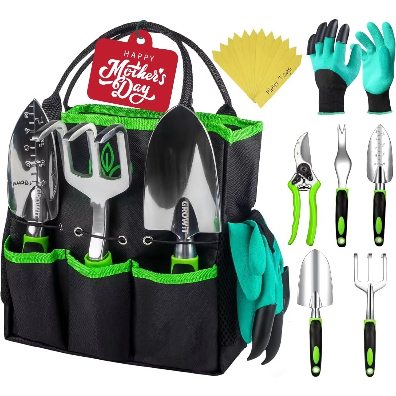 9 Pcs Ergonomic Garden Tool Se - огляд і ціна Gardening Tools Rake