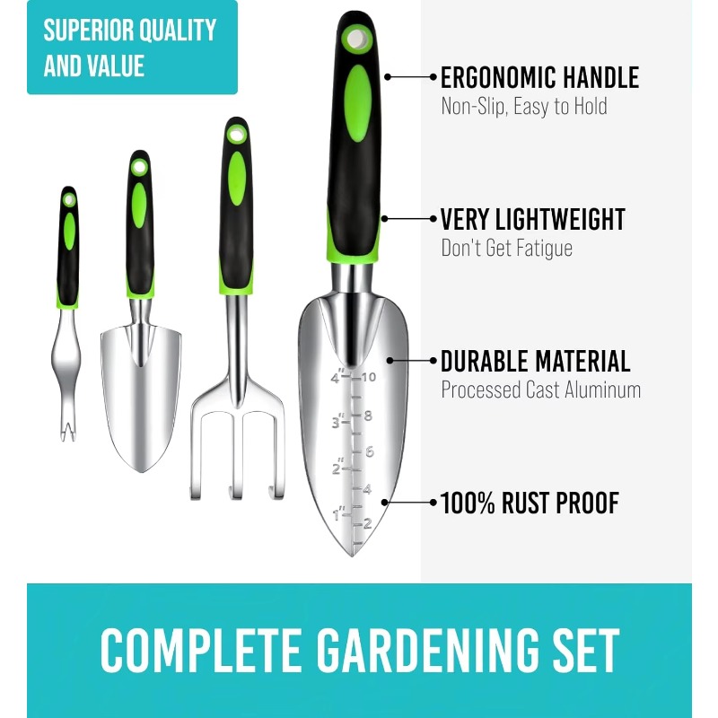 9 Pcs Ergonomic Garden Tool Se - огляд і ціна Gardening Tools Rake
