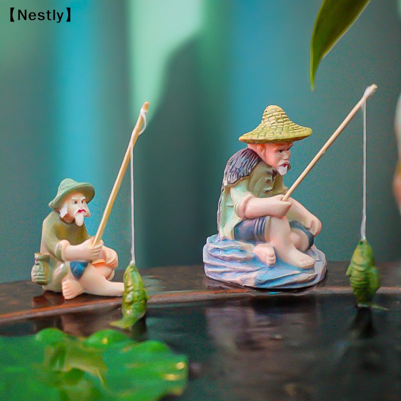 Miniature Old Man Fishing Orna - огляд і ціна Aquaponics Fish Tank