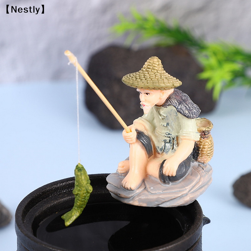 Miniature Old Man Fishing Orna - огляд і ціна Aquaponics Fish Tank