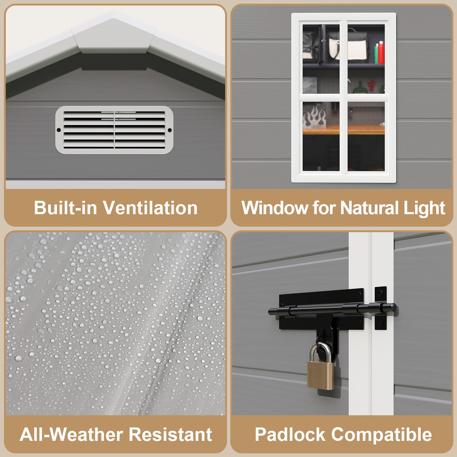 All-Weather Resin Outdoor Stor - огляд і ціна Gardening Tools Of