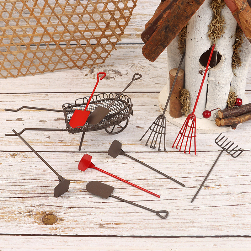 1/12 Dollhouse Simulation Gard - огляд і ціна Gardening Tools Hoe