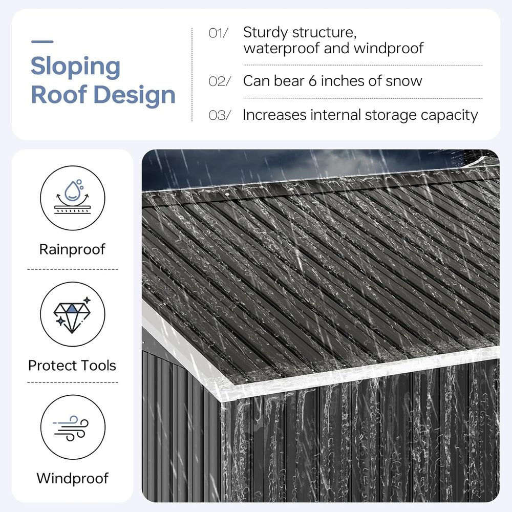 6x4 Outdoor Storage Shed, Meta - огляд і ціна Gardening Tools Of