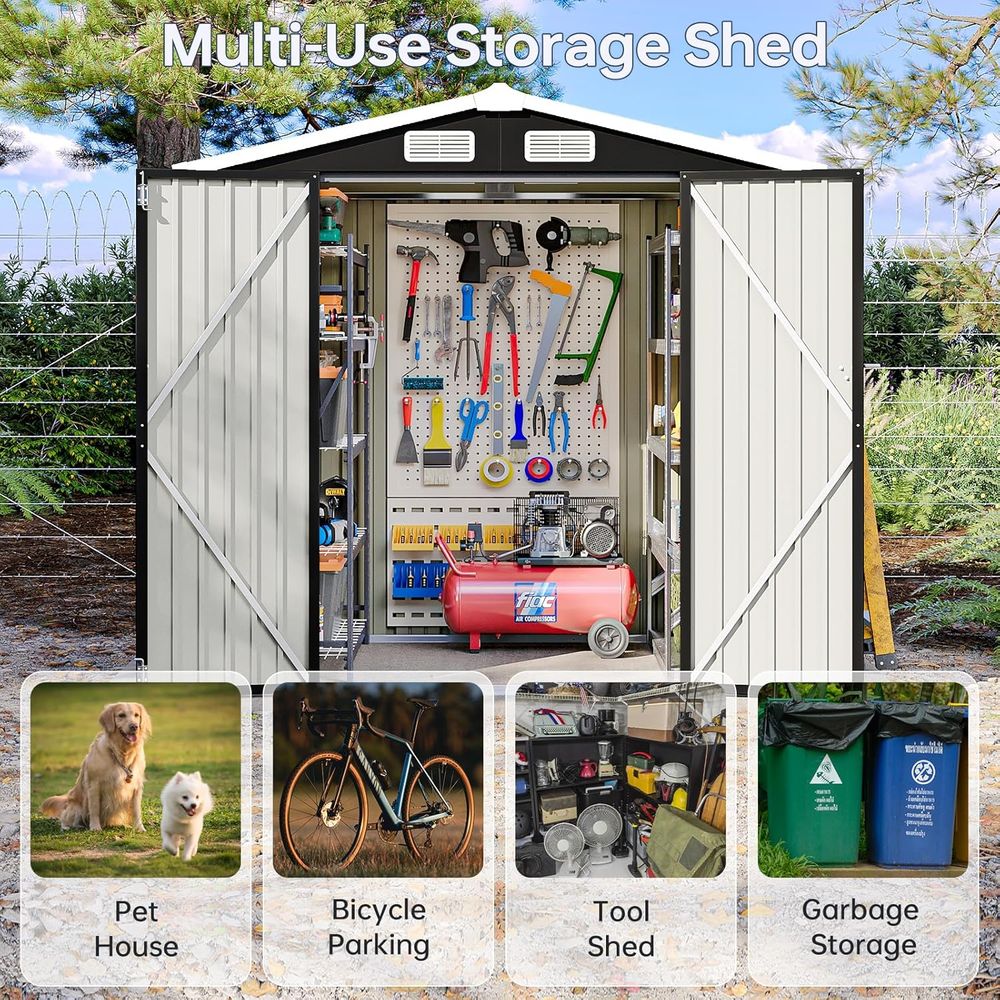 6x4 Outdoor Storage Shed, Meta - огляд і ціна Gardening Tools Of