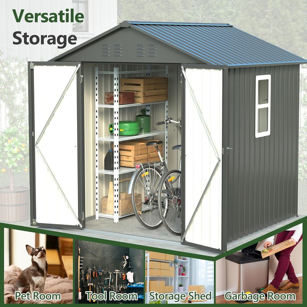 6x6 Metal Outdoor Storage Shed - огляд і ціна Gardening Tools Of