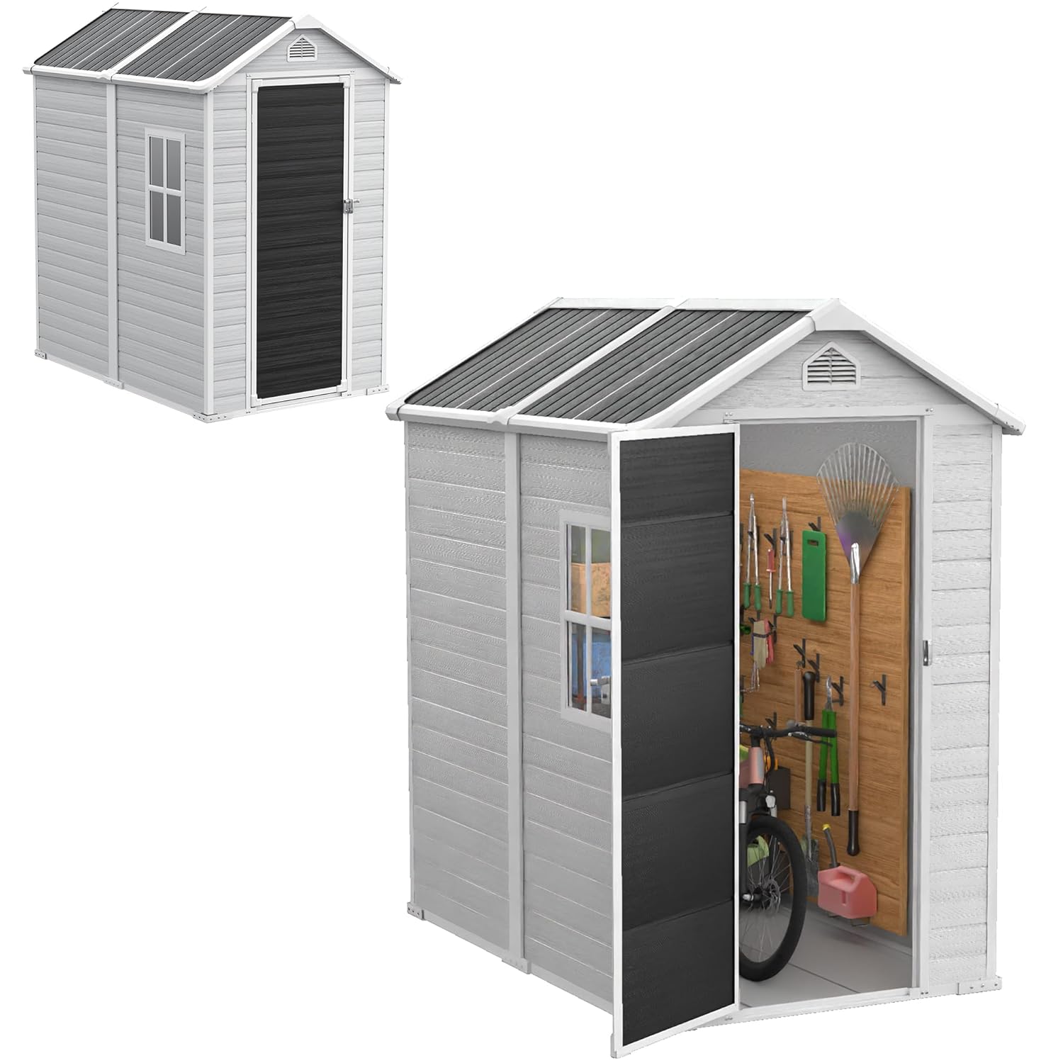 4x6 FT Plastic Storage Shed Wa - огляд і ціна Gardening Tools Of