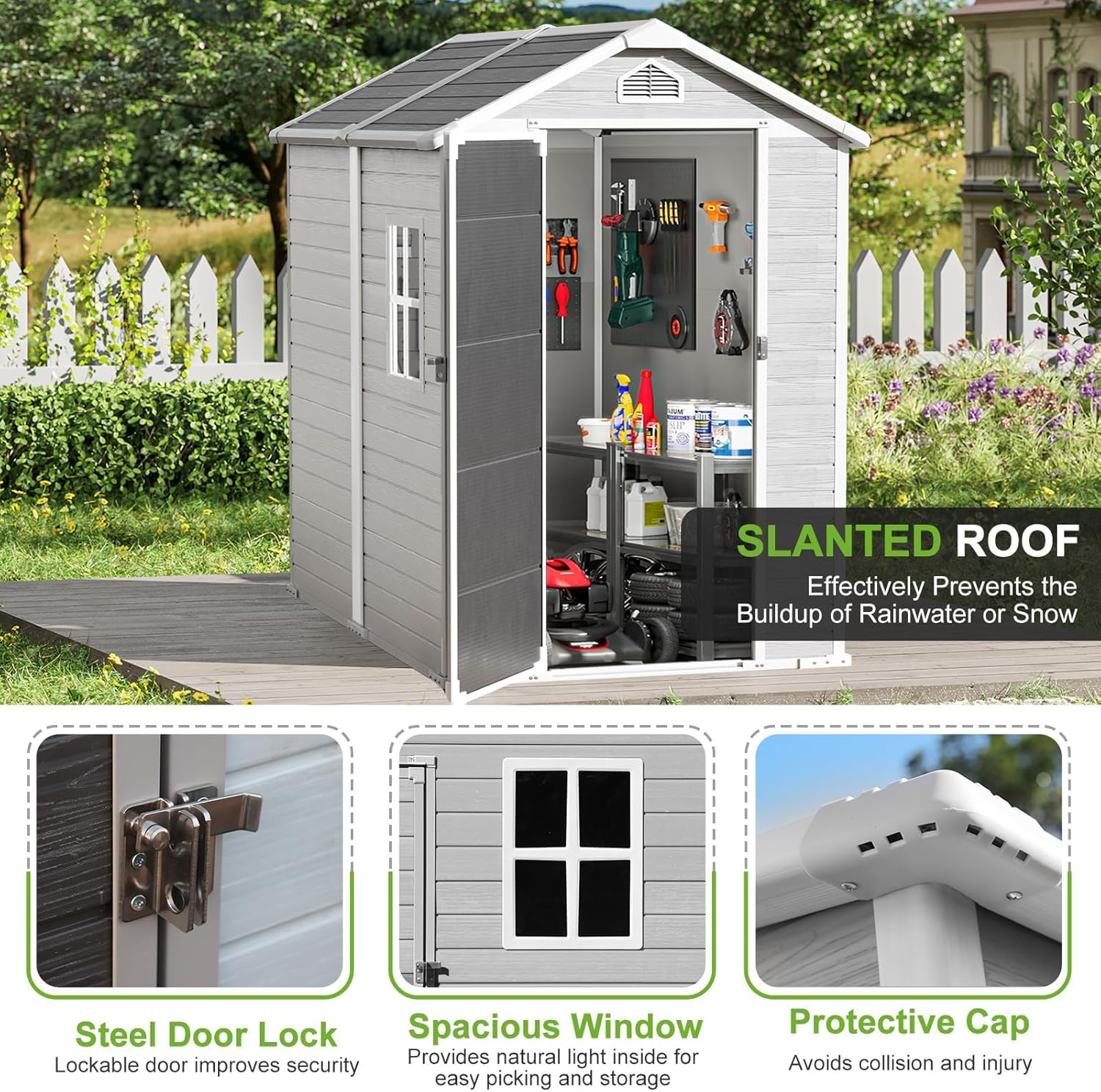 4x6 FT Plastic Storage Shed Wa - огляд і ціна Gardening Tools Of