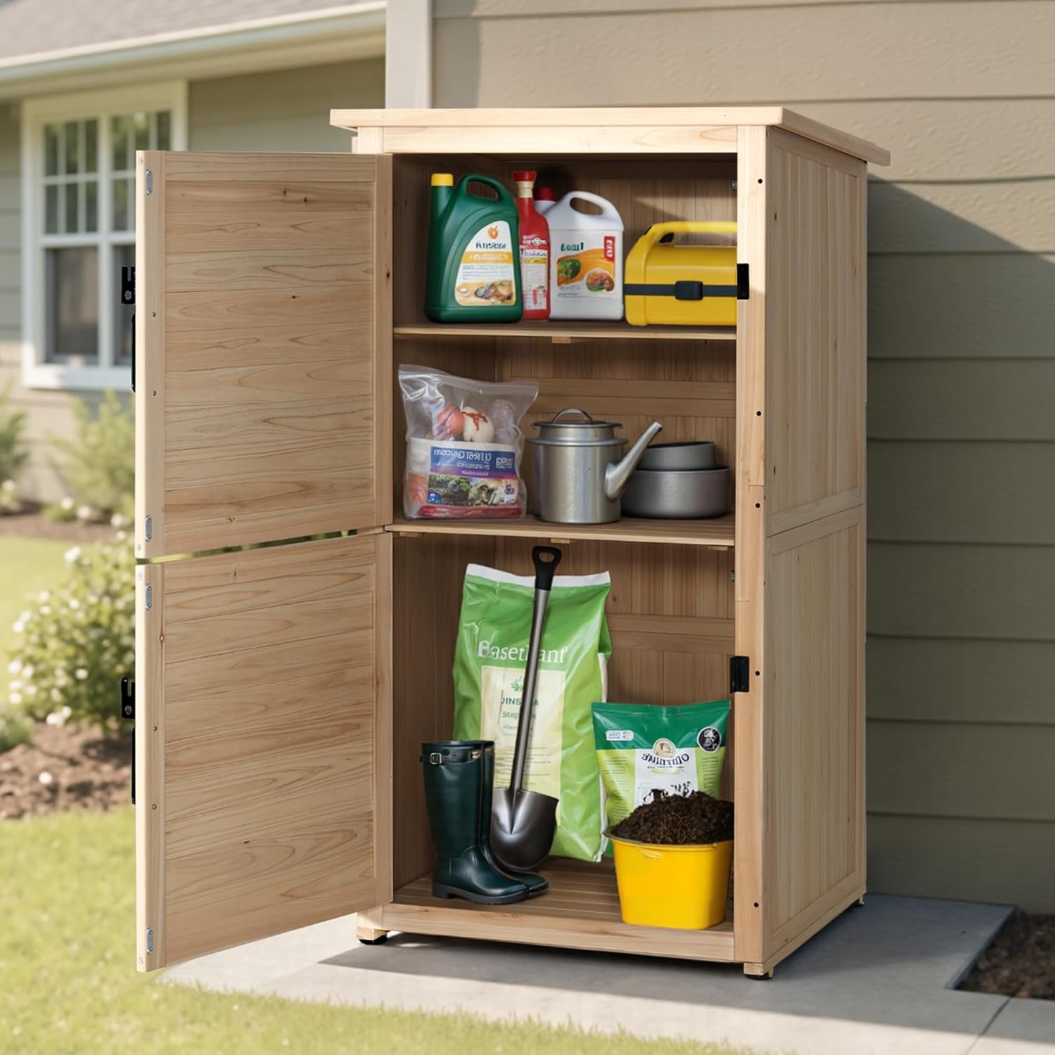 30in Deep Wood Outdoor Storage - огляд і ціна Gardening Tools Of