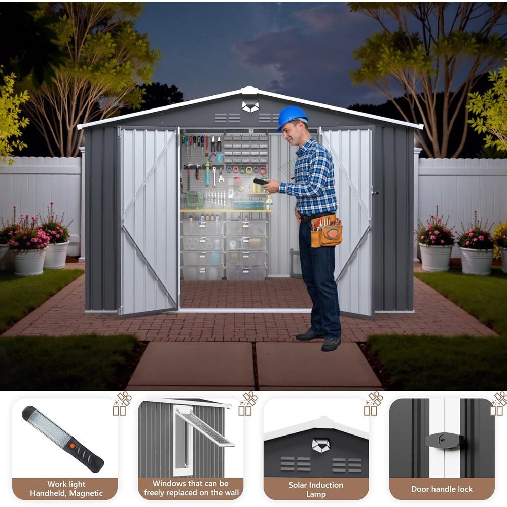 10x8 Outdoor Metal Storage She - огляд і ціна Gardening Tools Of