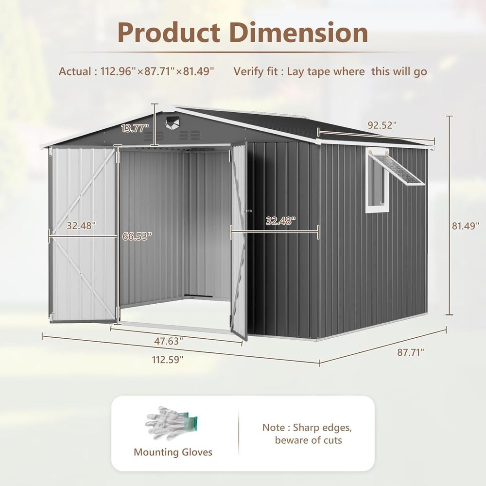 10x8 Outdoor Metal Storage She - огляд і ціна Gardening Tools Of