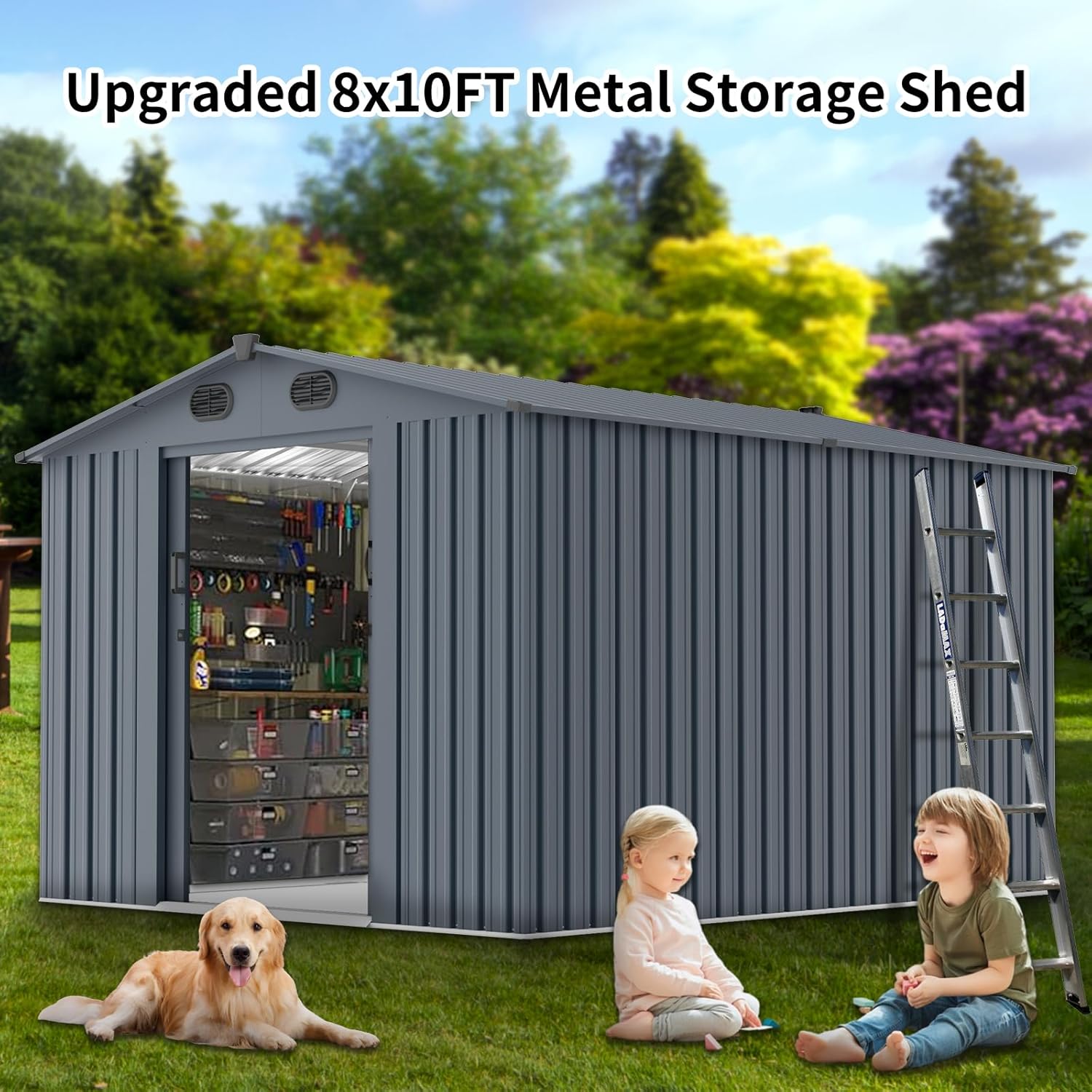 Outdoor Storage Shed 8x10 FT w - огляд і ціна Gardening Tools Of