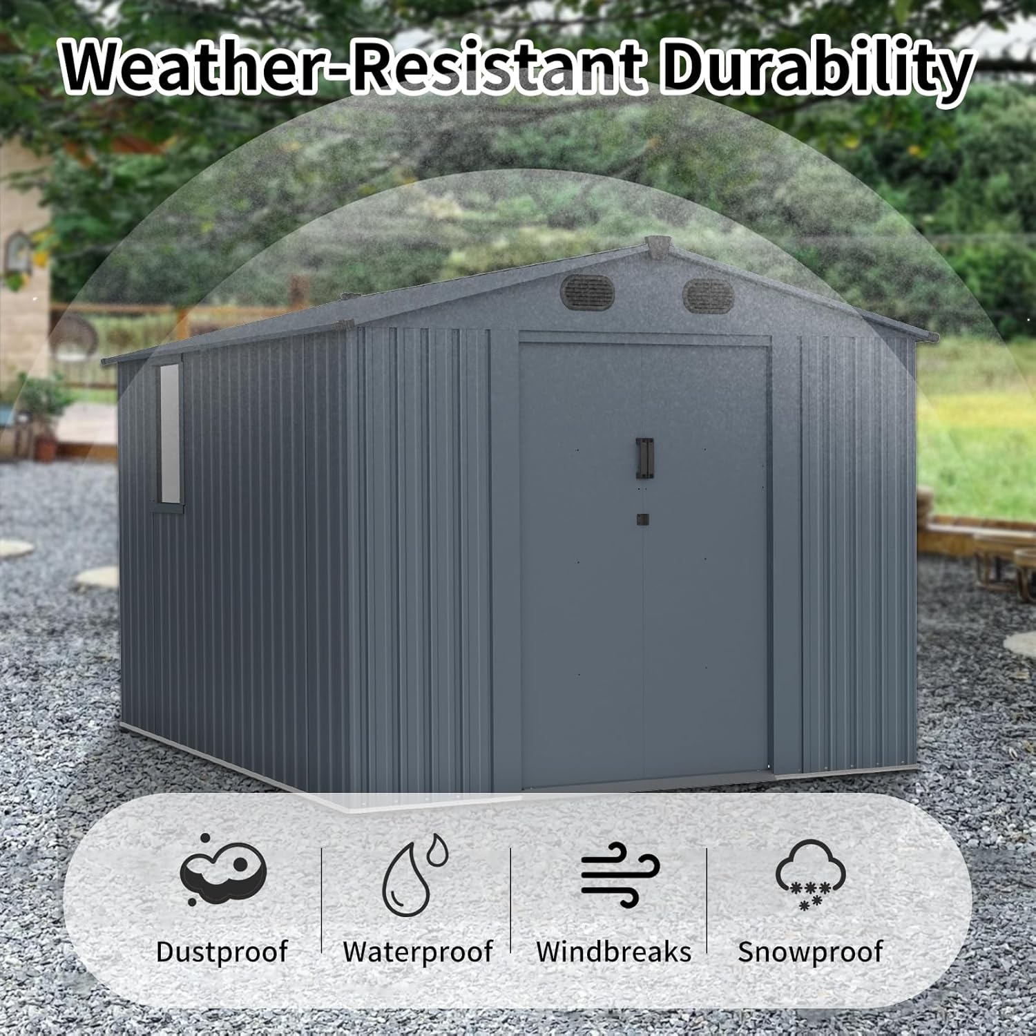 Outdoor Storage Shed 8x10 FT w - огляд і ціна Gardening Tools Of