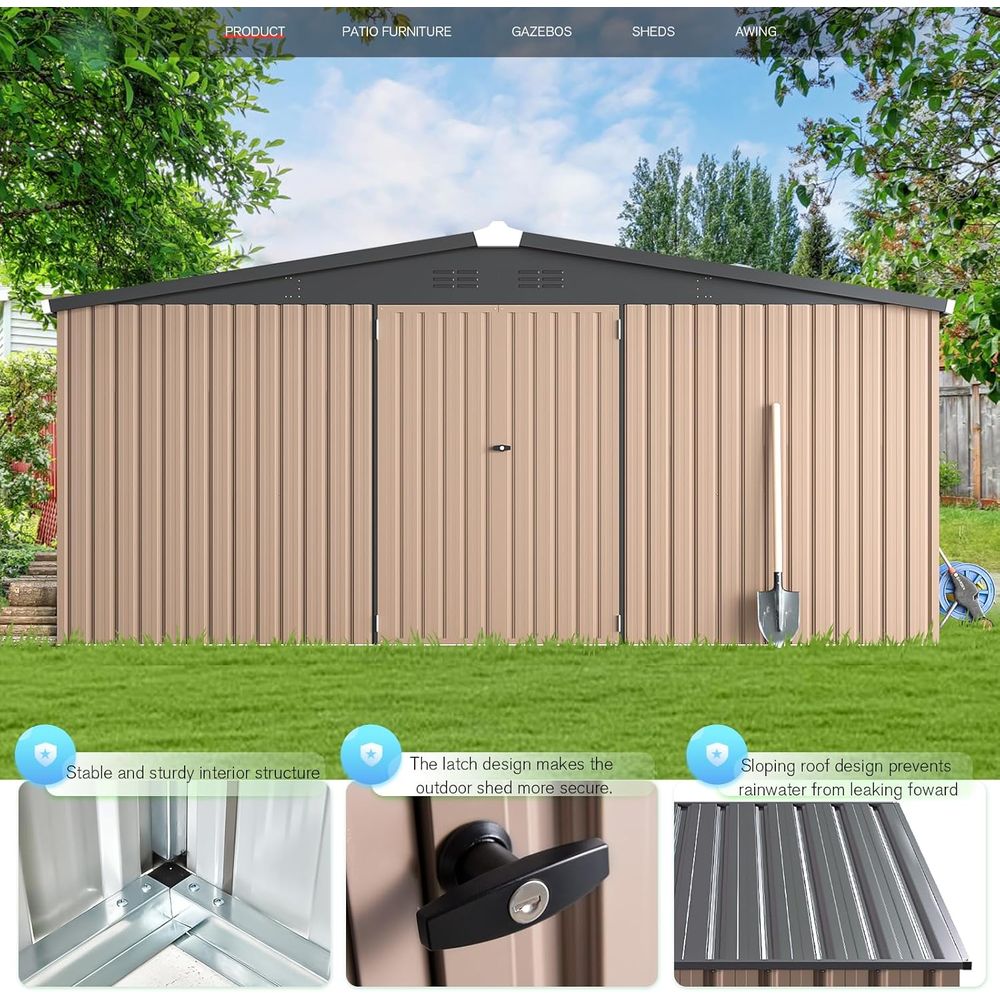 14' x 12' Outdoor Metal Storag - огляд і ціна Gardening Tools Of