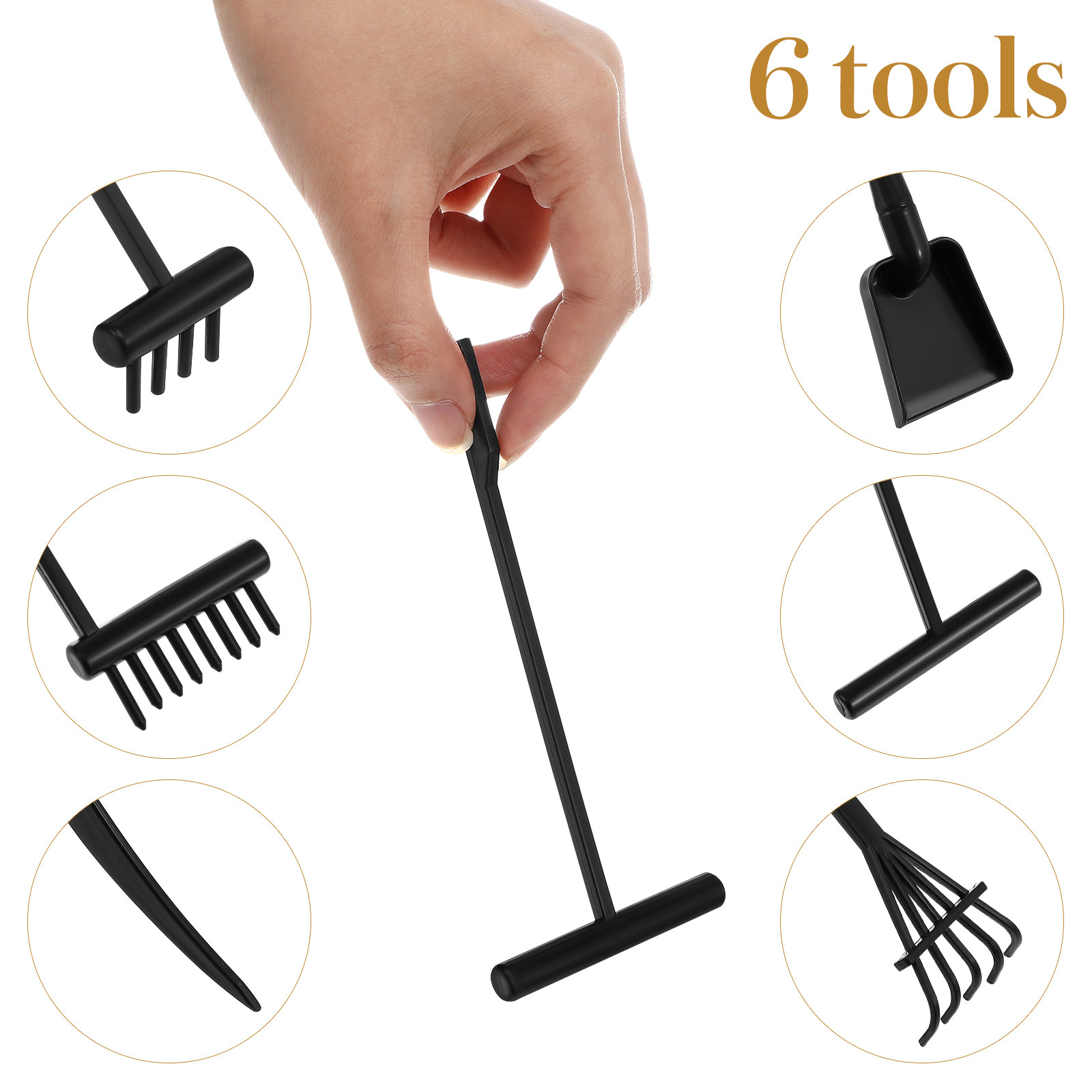 6Pcs Mini Zen Garden Rakes Pla - огляд і ціна Gardening Tools Rake