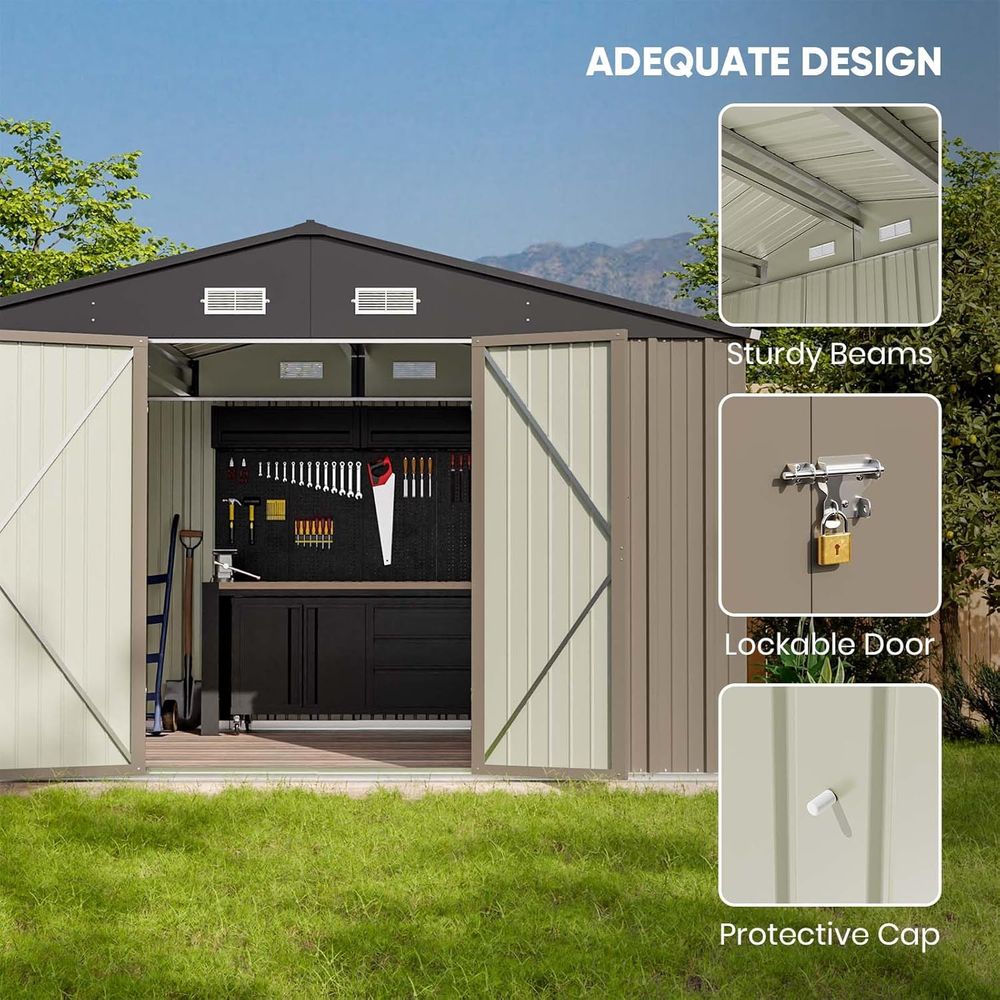 10x8ft Outdoor Storage Shed -  - огляд і ціна Gardening Tools Of