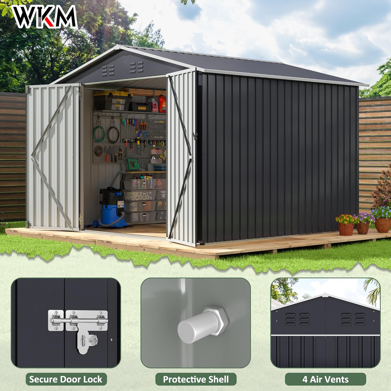 8x8 FT Outdoor Storage Shed, U - огляд і ціна Gardening Tools Usa