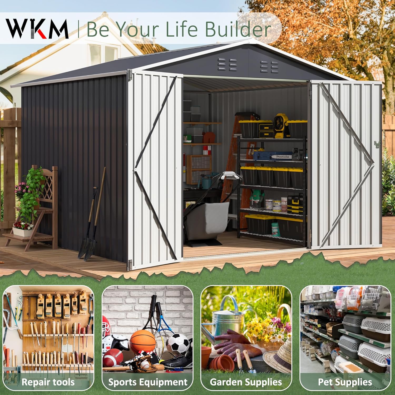 8x8 FT Outdoor Storage Shed, U - огляд і ціна Gardening Tools Usa